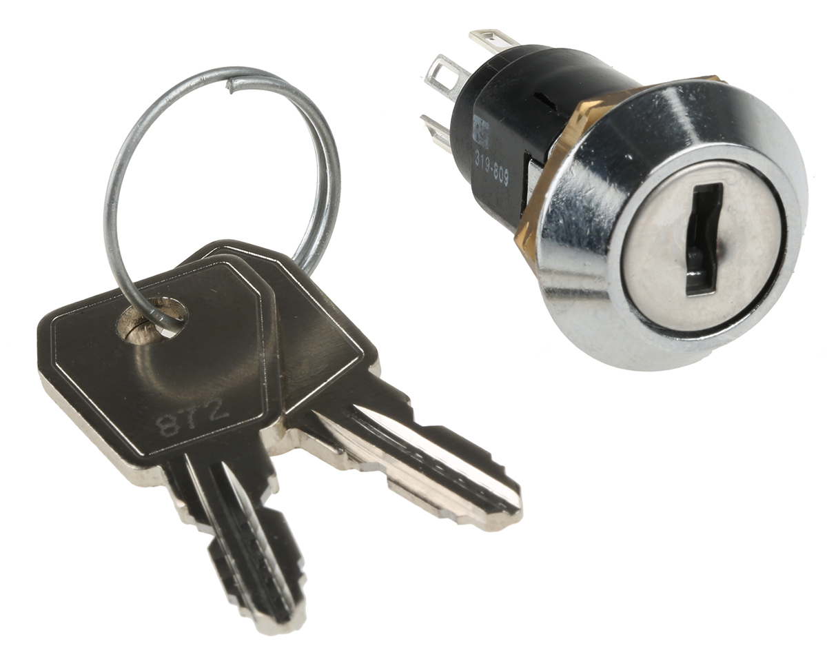 srl5md2 Lorlin Key Switch, DPDT, 1A 2-Way Random-Key