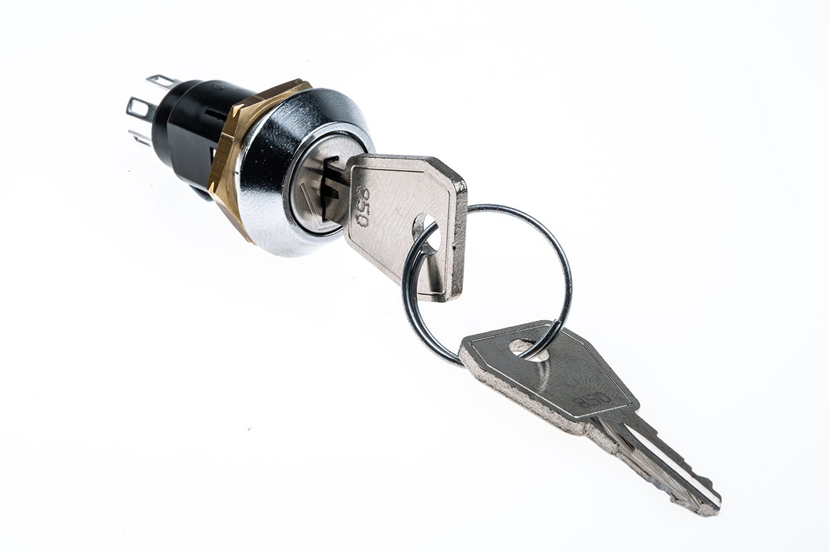 srl5ms2850 Lorlin Key Switch, DPCO, 1A 2-Way Common-Key