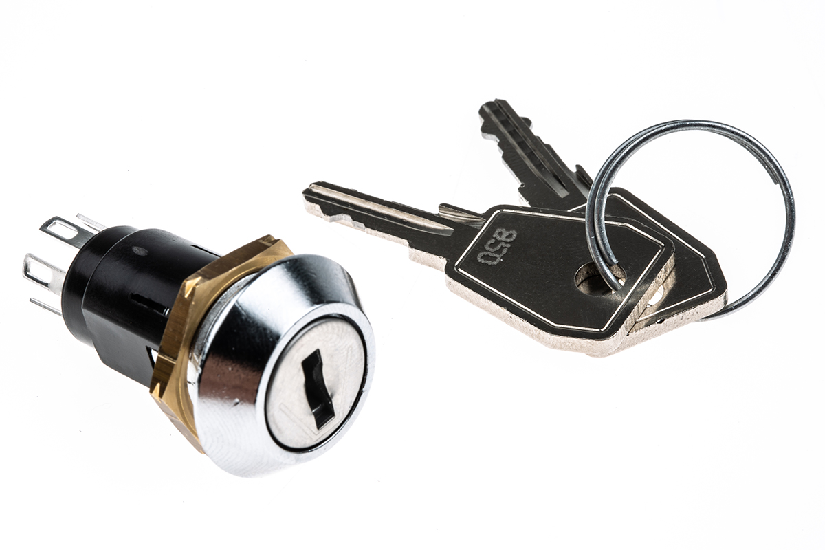 srl5ms2850 Lorlin Key Switch, DPCO, 1A 2-Way Common-Key