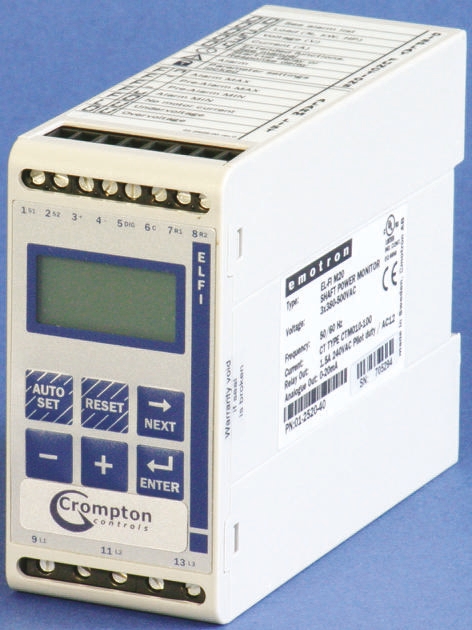 Crompton Controls 10.1A, 25 A M20 Motor Load Monitor, 380V, 500 V, 50 °C, -20 °C