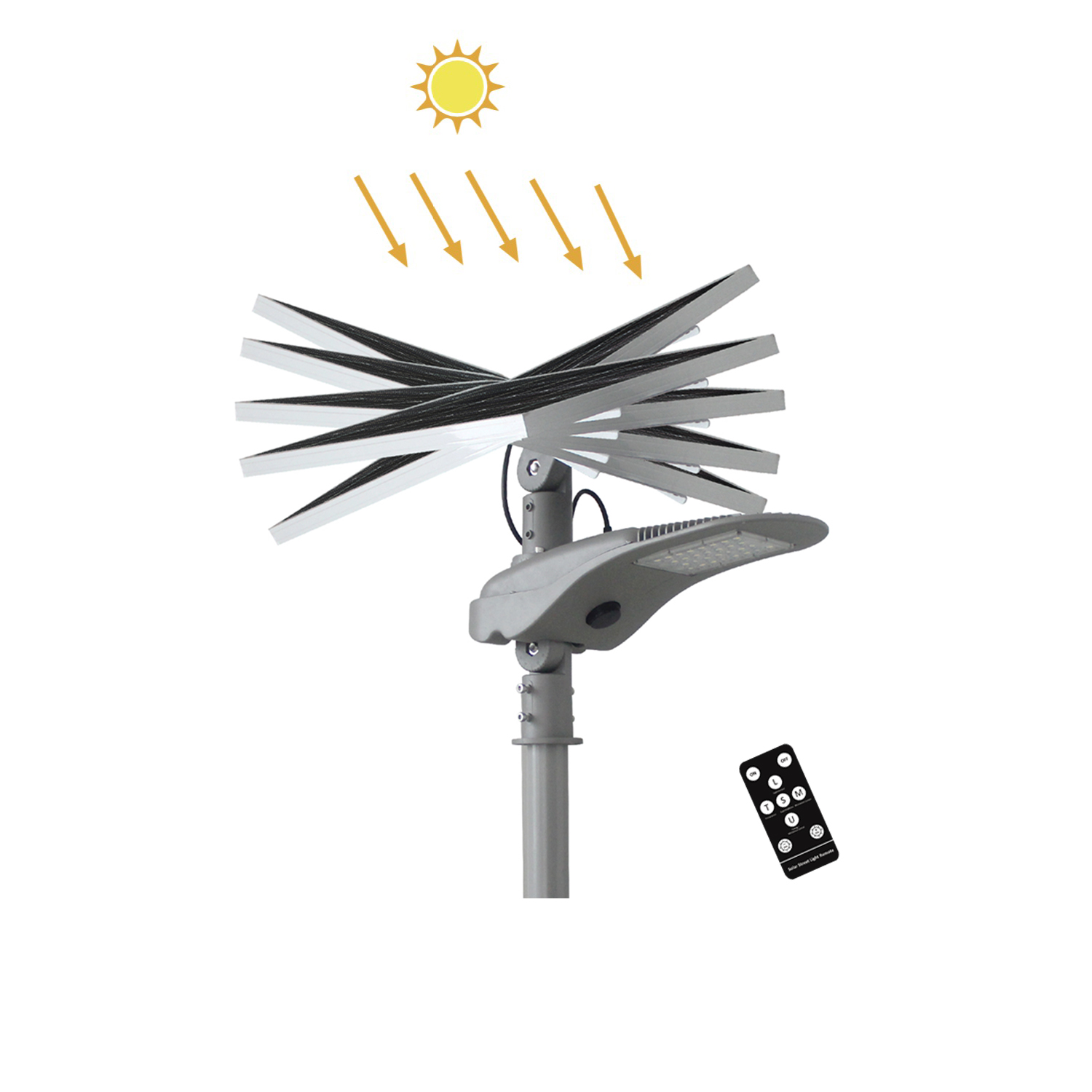 ss3000 TradeTuff Eco Solar Solar Powered LED Floodlight, 30 LED, 80 W Warm White, 3000 lm, IP65, 12.8V