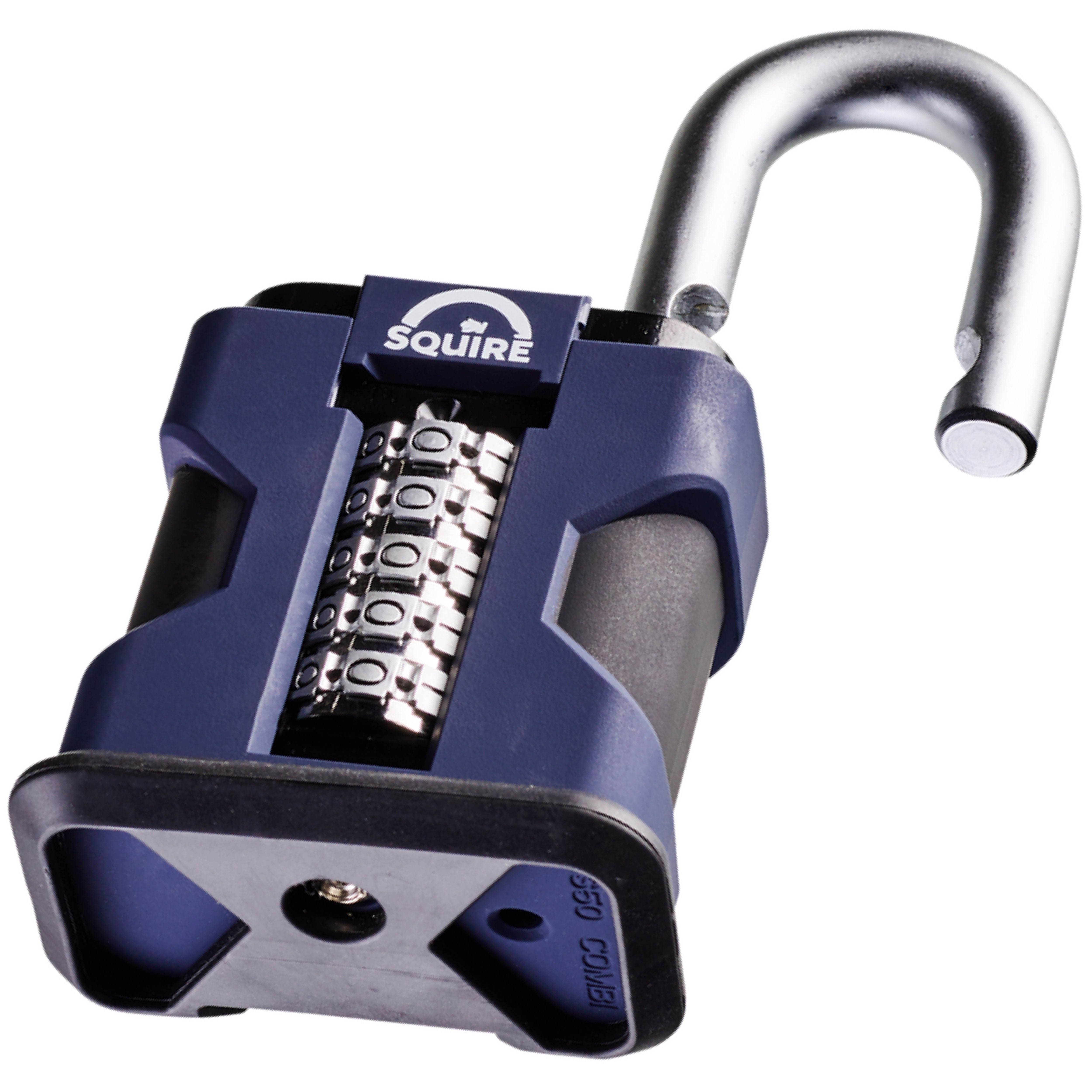 ss50combi Squire Padlock Steel Padlock Weatherproof, 10 mm Shackle, 55 mm Body