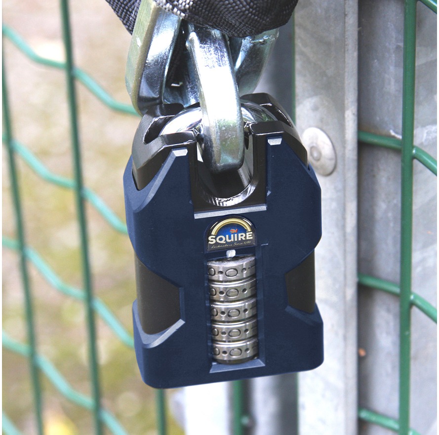 ss50ccombi Squire Padlock Steel Padlock Weatherproof, 10 mm Shackle, 55 mm Body
