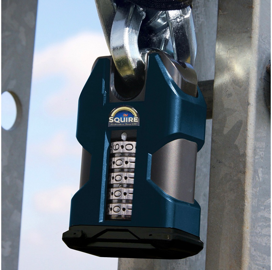 ss50ccombi Squire Padlock Steel Padlock Weatherproof, 10 mm Shackle, 55 mm Body