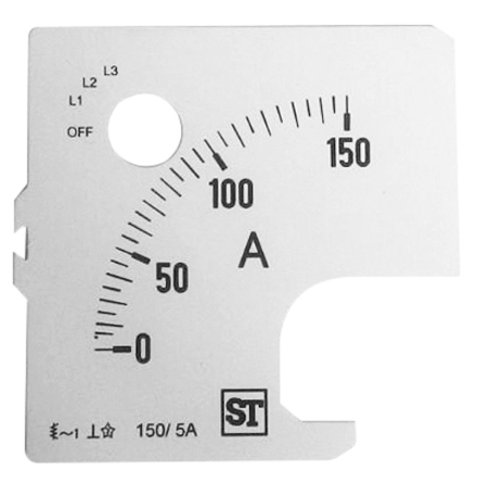 Sifam Tinsley Meter Scale For Use With  72 x 72 Analogue Panel Ammeter
