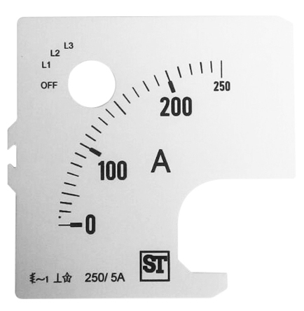 Sifam Tinsley Meter Scale For Use With  72 x 72 Analogue Panel Ammeter