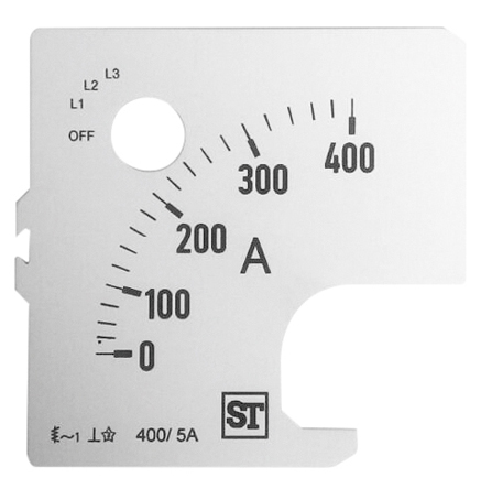 Sifam Tinsley Meter Scale For Use With  72 x 72 Analogue Panel Ammeter