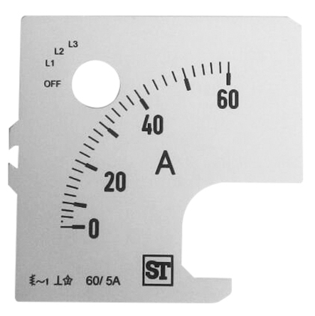 Sifam Tinsley Meter Scale For Use With  72 x 72 Analogue Panel Ammeter