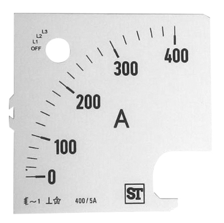 Sifam Tinsley Meter Scale For Use With  96 x 96 Analogue Panel Ammeter