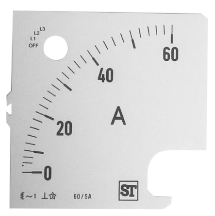 Sifam Tinsley Meter Scale For Use With  96 x 96 Analogue Panel Ammeter