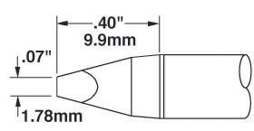 Metcal 1.78 mm Chisel 9.9 mm Soldering Iron Tip for use with Metcal SP200, OKi MFR-1160 Systems, Metcal SP-HC12 and OKi