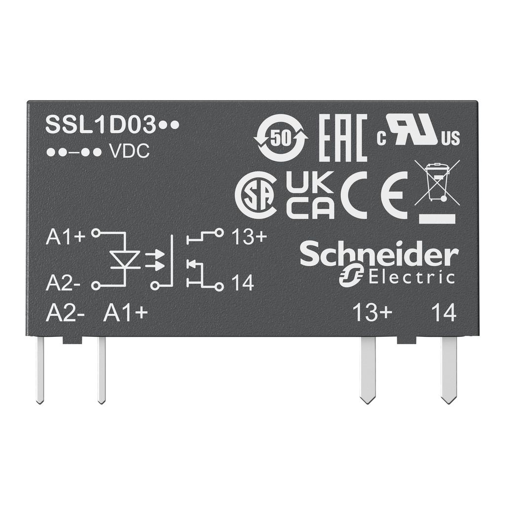 ssl1d03bd Schneider Electric Harmony Relay Series Solid State Relay, 3.5 A Load, PCB Mount, 24 V dc Load, 30V dc Control