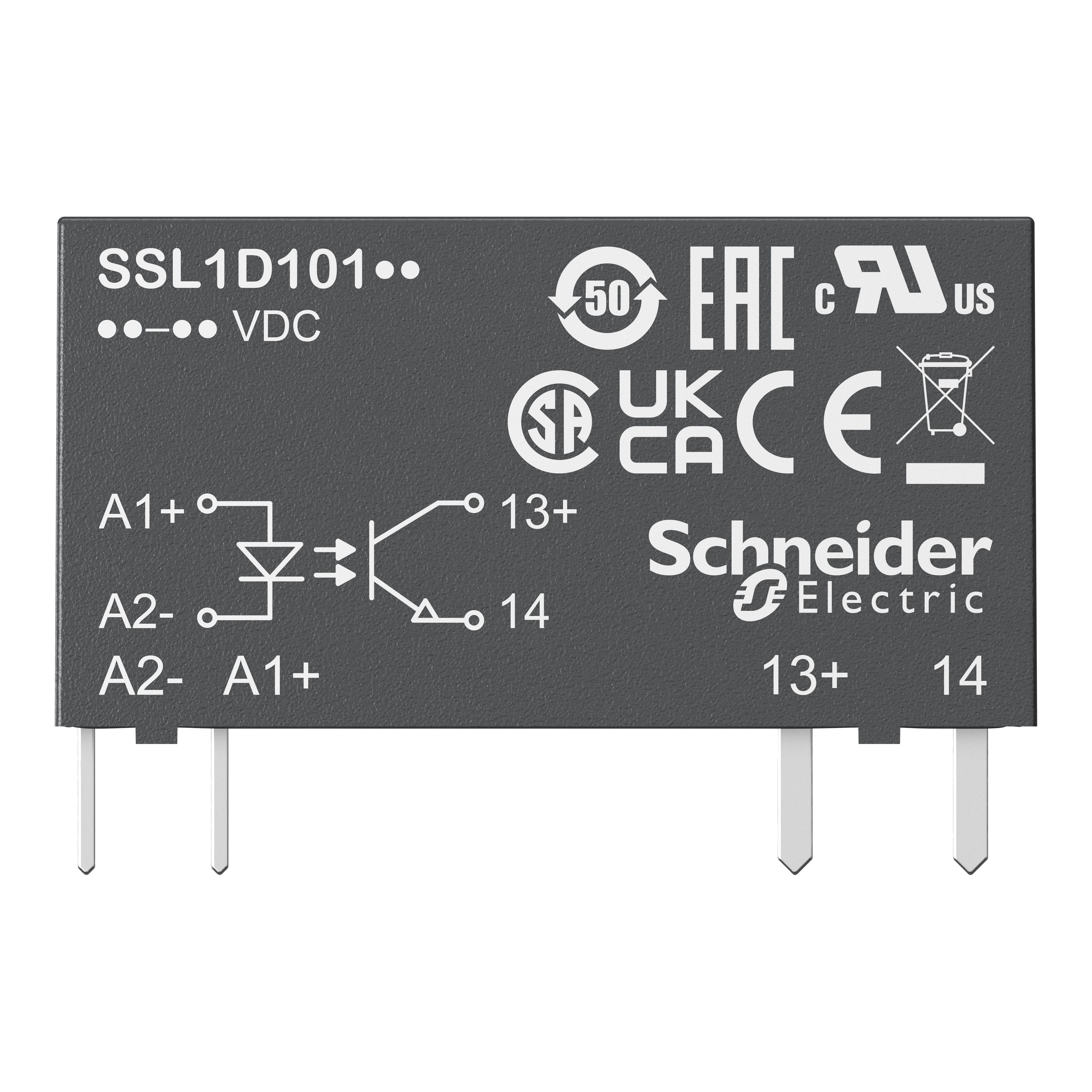 ssl1d101jd Schneider Electric Harmony Relay Series Solid State Relay, 0.1 A Load, 48 V dc Load, 12V dc Control