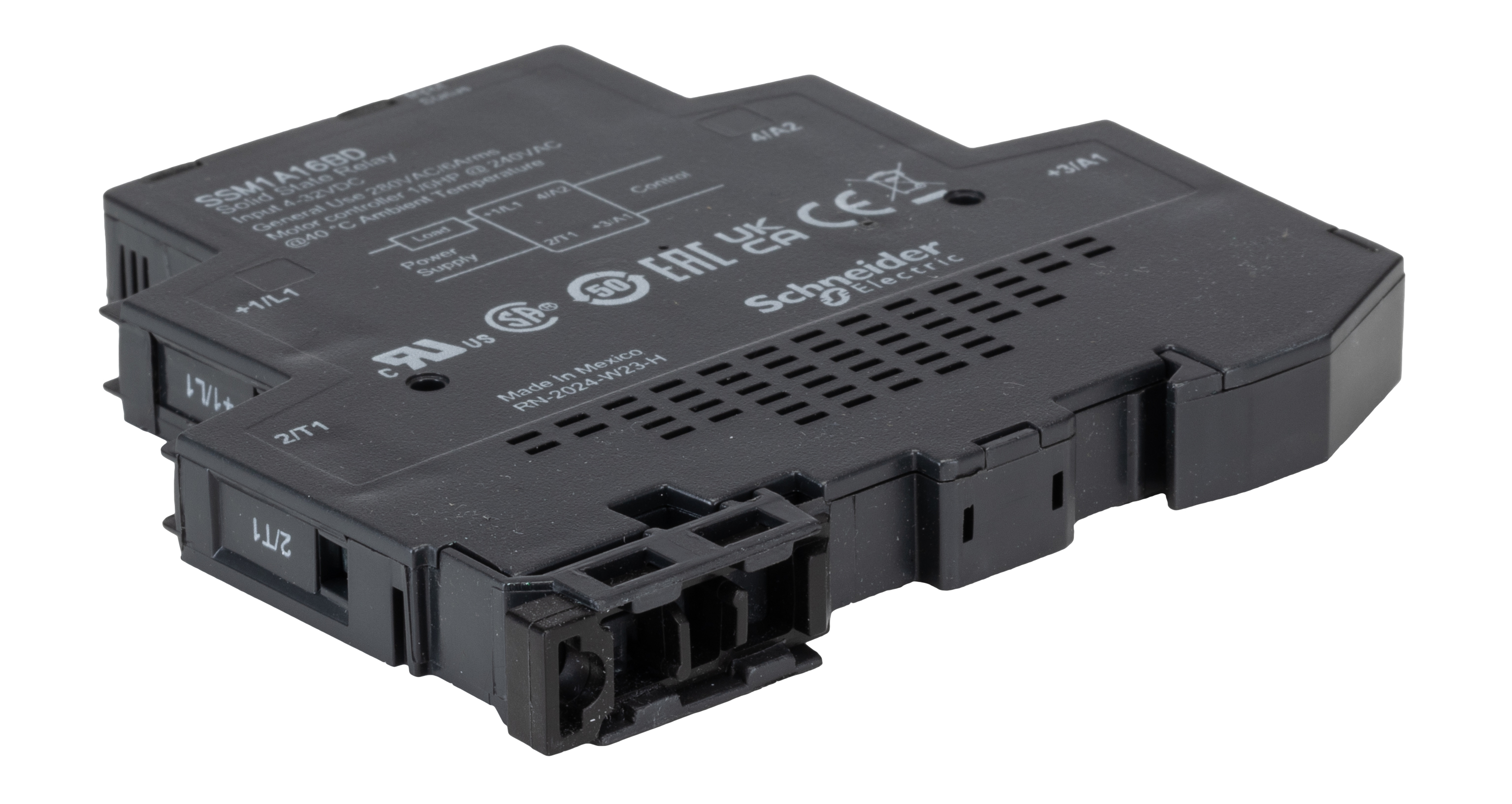 ssm1a16bd Schneider Electric Harmony Relay Series Solid State Relay, 6 A Load, DIN Rail Mount, 280 V ac Load, 32V dc Control