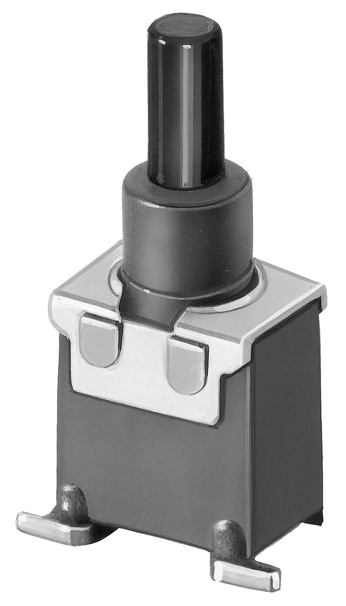KNITTER-SWITCH Push Button Switch, Momentary, PCB, SPST, Black LED, IP67, 20 V dc 20 V ac