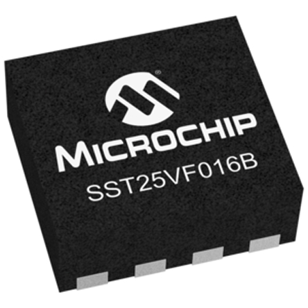 Microchip Split Gate 16 MB SPI Flash Memory 8-Pin WSON, SST25VF016B-50-4I-QAF