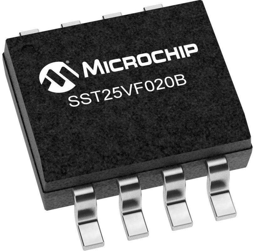 Microchip Split Gate 2 MB SPI Flash Memory 8-Pin SOIC, SST25VF020B-80-4I-SAE-T