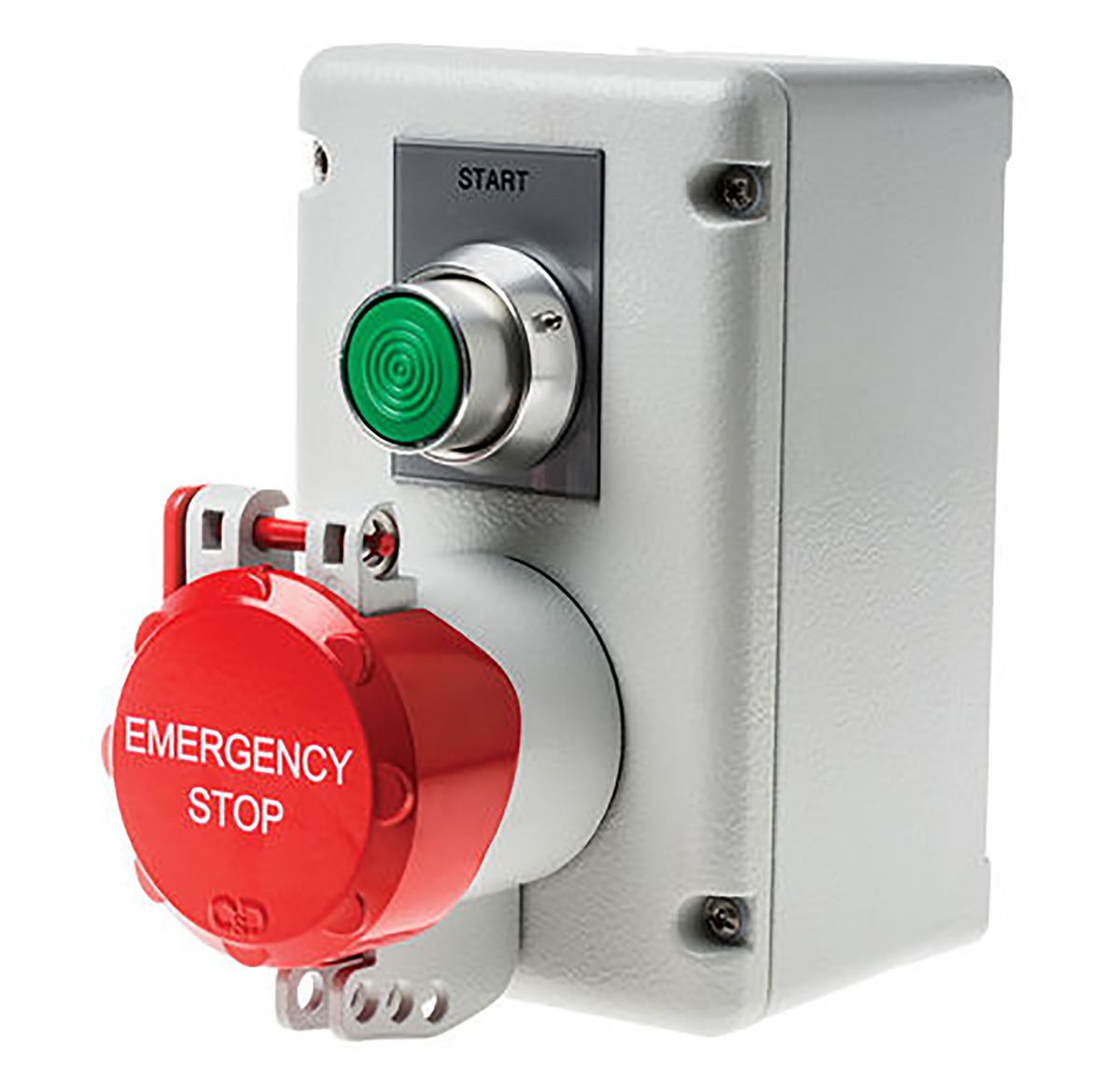 Craig & Derricott Push Button Control Station - SPDT, Die Cast Aluminium, Green, Red, IP65