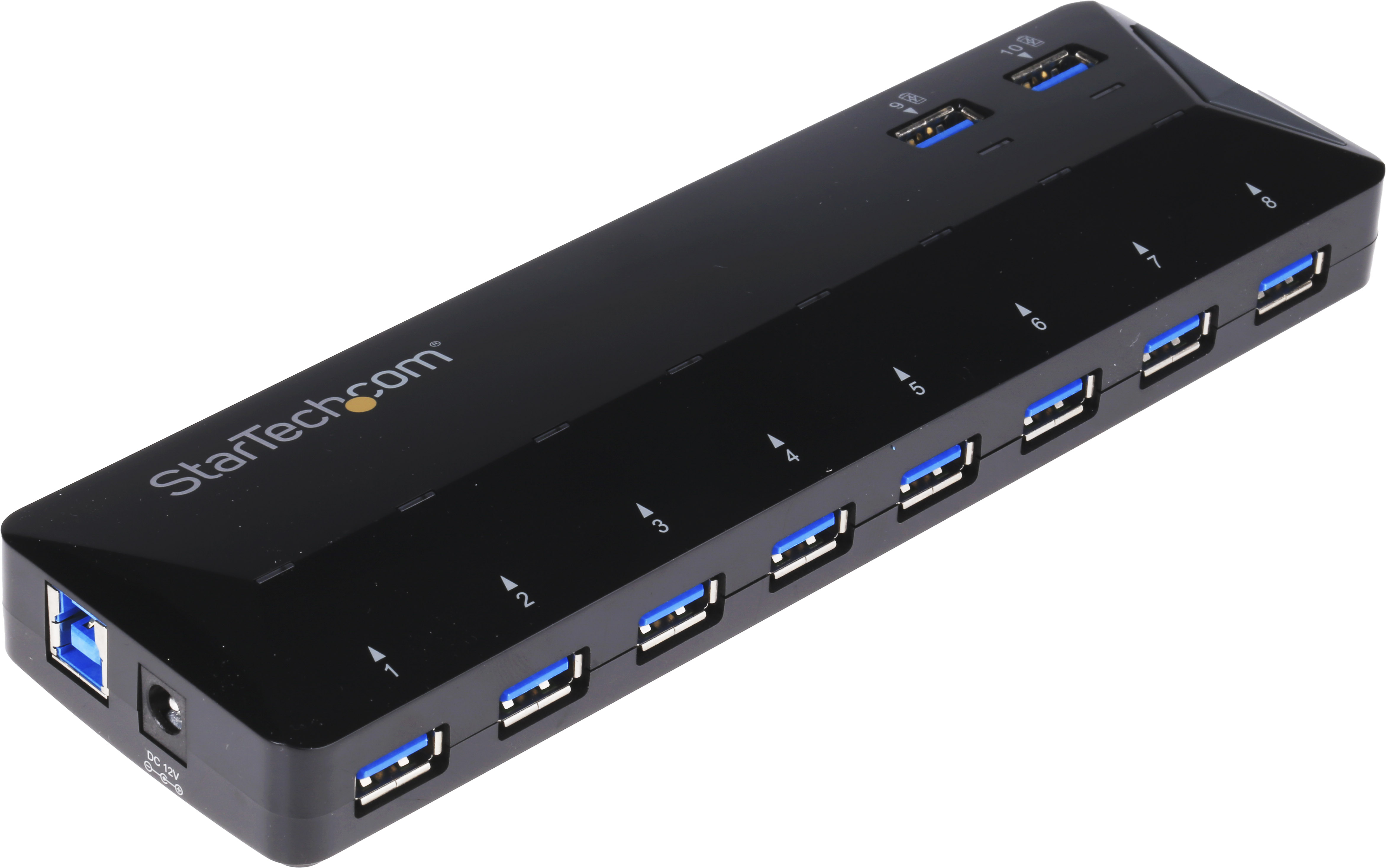 StarTech.com 10 Port USB 3.0 USB Hub, AC Adapter Powered, 60 mm 24 mm 201mm