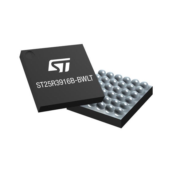STMicroelectronics ST25R3916B-BWLT NFC Reader, 36-Pin WLCSP-36B DIE3916 P05 mm