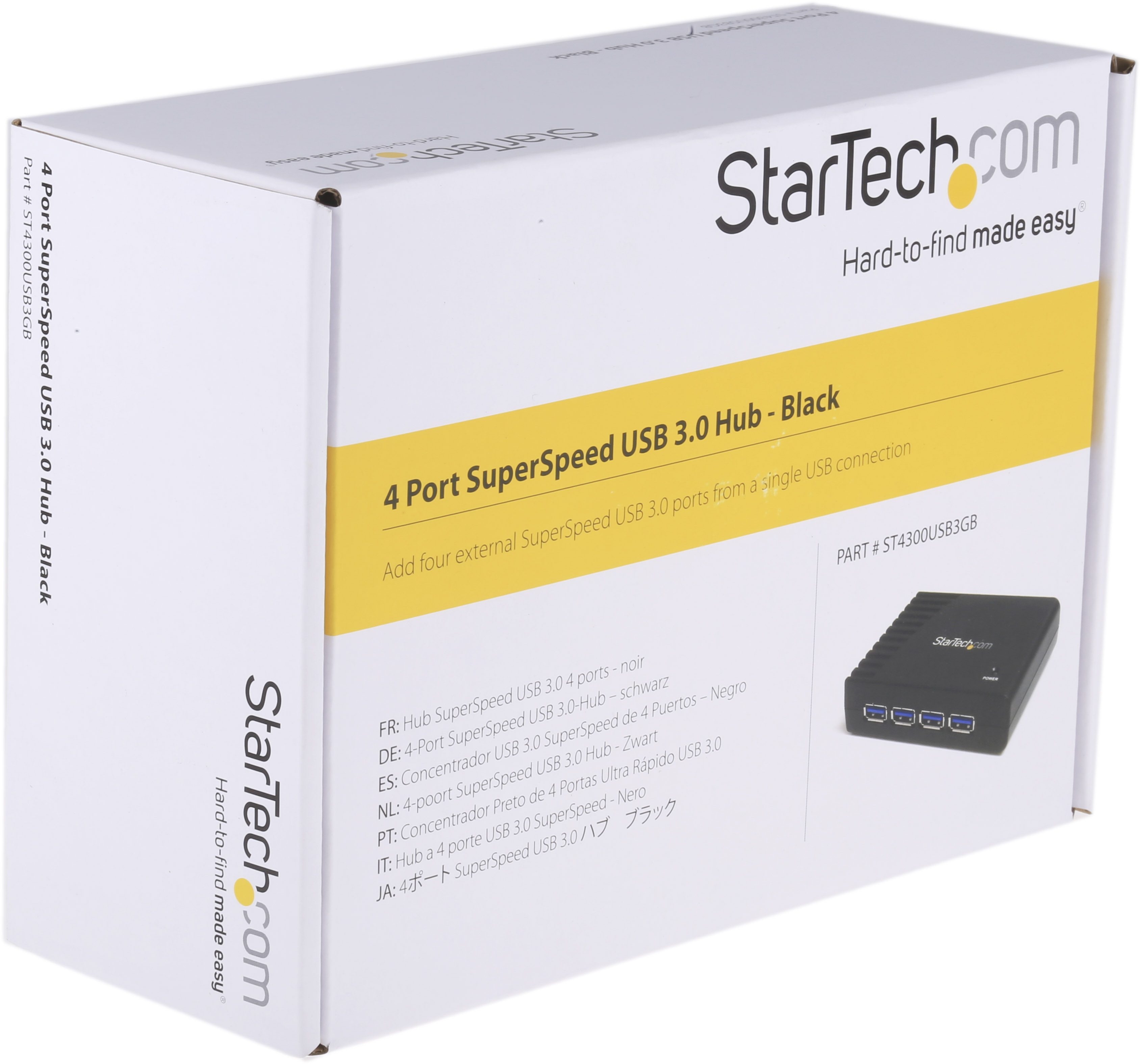 st4300usb3gb StarTech.com 4 Port USB 3.0 USB Hub, AC Adapter Powered, 68 mm 23 mm 95mm