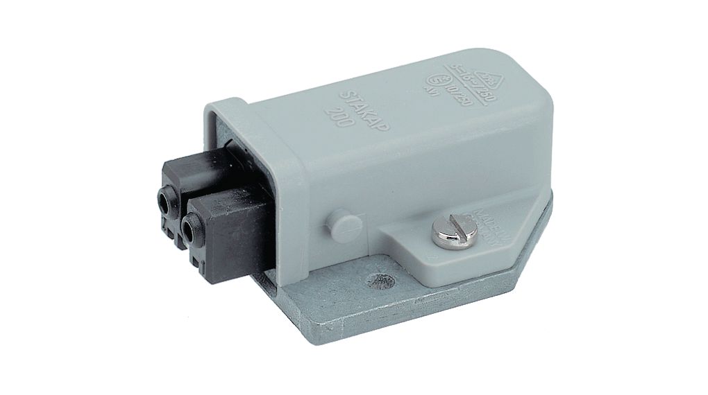 Hirschmann, ST IP54 Grey Surface Mount Mount 2P+PE Straight Industrial Power Connector, 10A, 250V