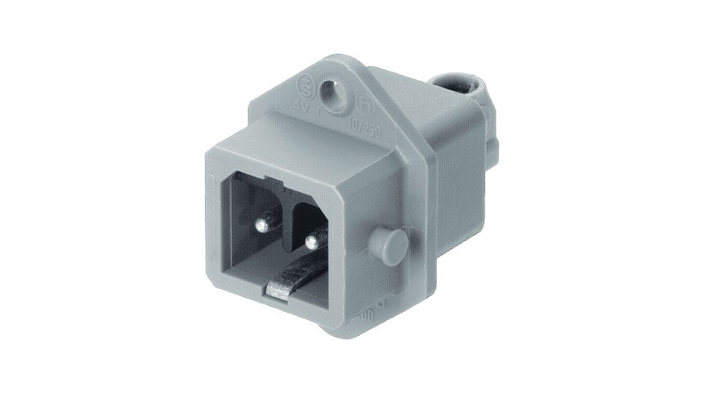 Hirschmann, ST IP54 Grey Panel Mount Mount 2P+PE Straight Industrial Power Connector, 10A, 250V