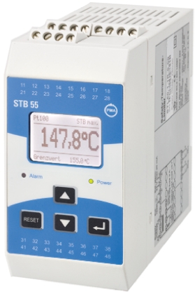 P.M.A STB 55 DIN Rail Temperature Limiter, 1 Output Relay 250V ac On-Off