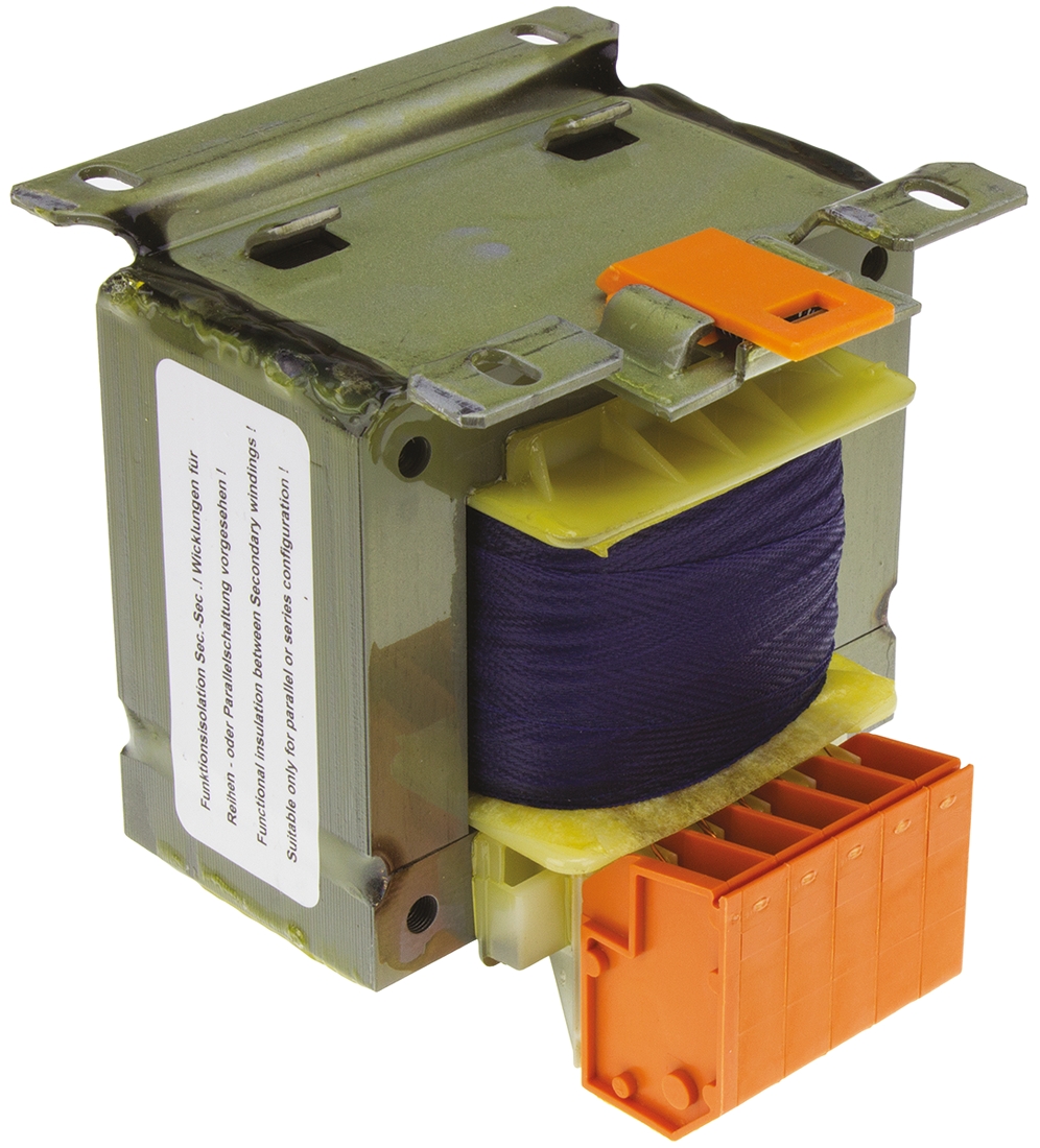 steu10023 Block 2 Output 100 VA Chassis Mount Transformer, 2 x 115 V ac, DIN EN 61558-2-2, IEC 61558-2-2, CSA 22.2 No.66, EN