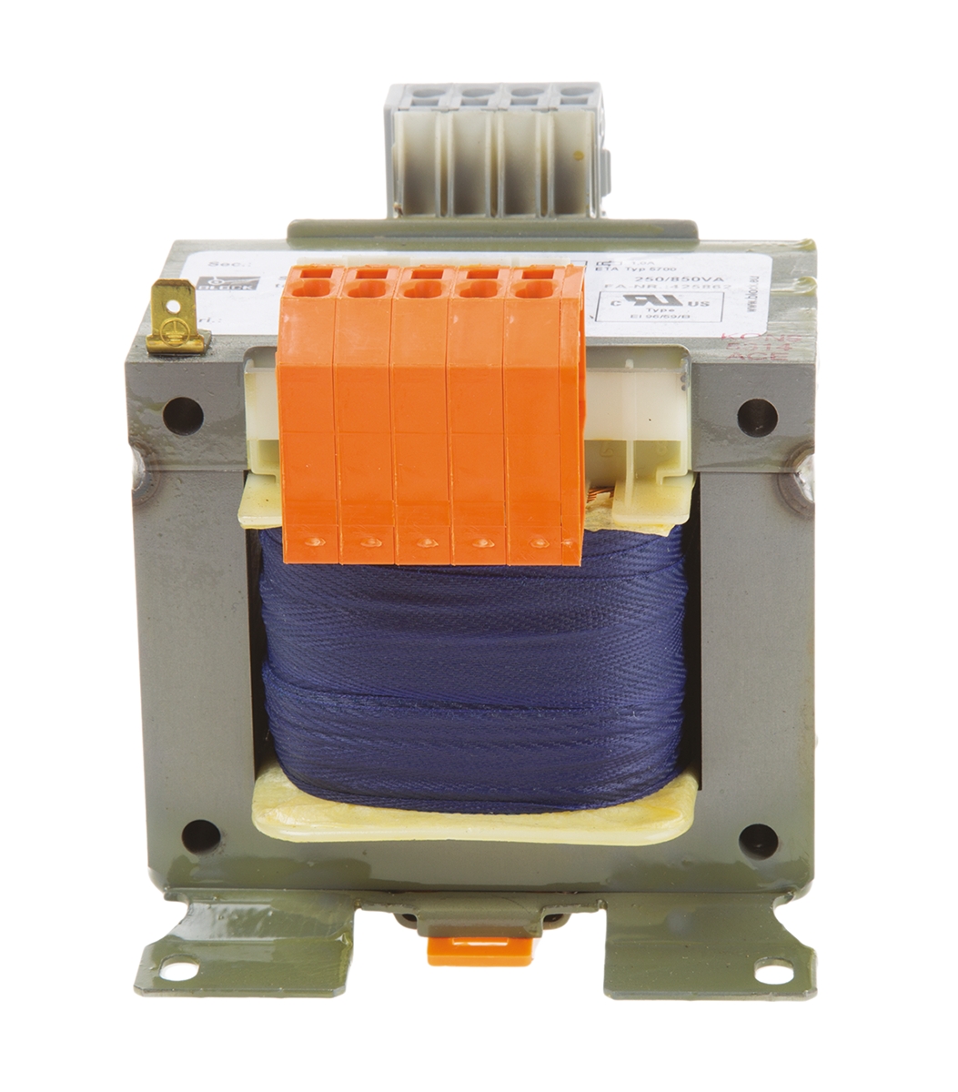 steu25023 Block 2 Output 250 VA Chassis Mount Transformer, 2 x 115 V ac, IEC 61558-2-2, UL 5085-1/-2, CSA 22.2 No.66, DIN EN