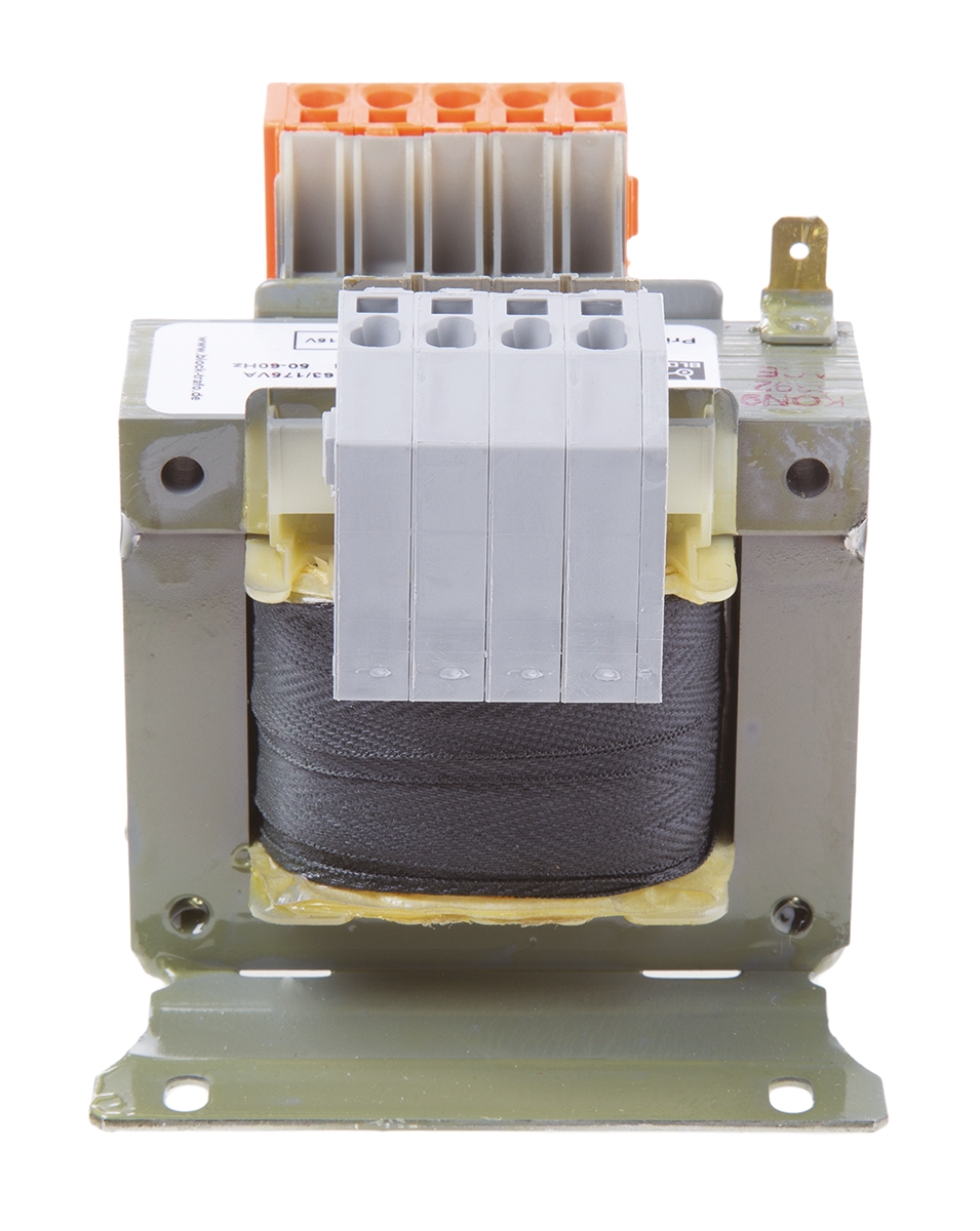 steu6323 Block 2 Output 63 VA Chassis Mount Transformer, 2 x 115 V ac, DIN EN 61558-2-2, IEC 61558-2-2, UL 5085-1/-2, VDE 0570