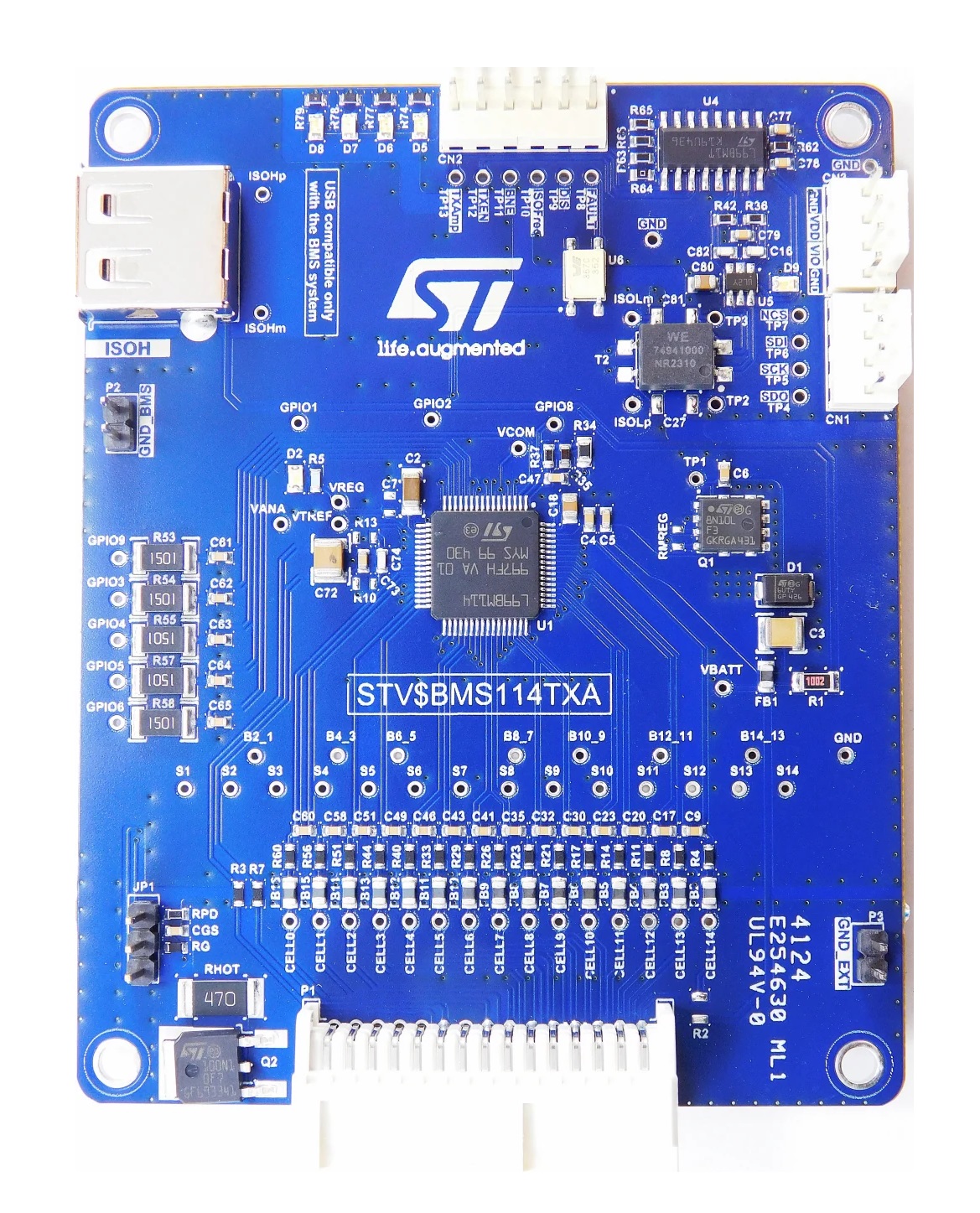 STMicroelectronics Battery Management System Module Based On L99BM114 and L99BM1T Battery Monitoring Controller