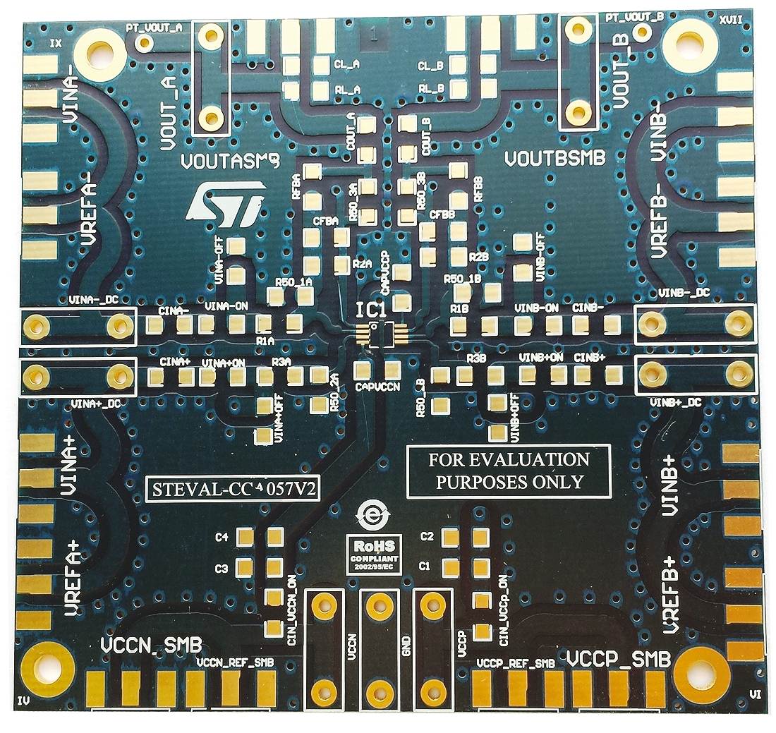 STMicroelectronics STEVAL-CCA057V2 STEVAL-CCA057V2 Operational Amplifier Evaluation Board for STMicroelectronics dual op