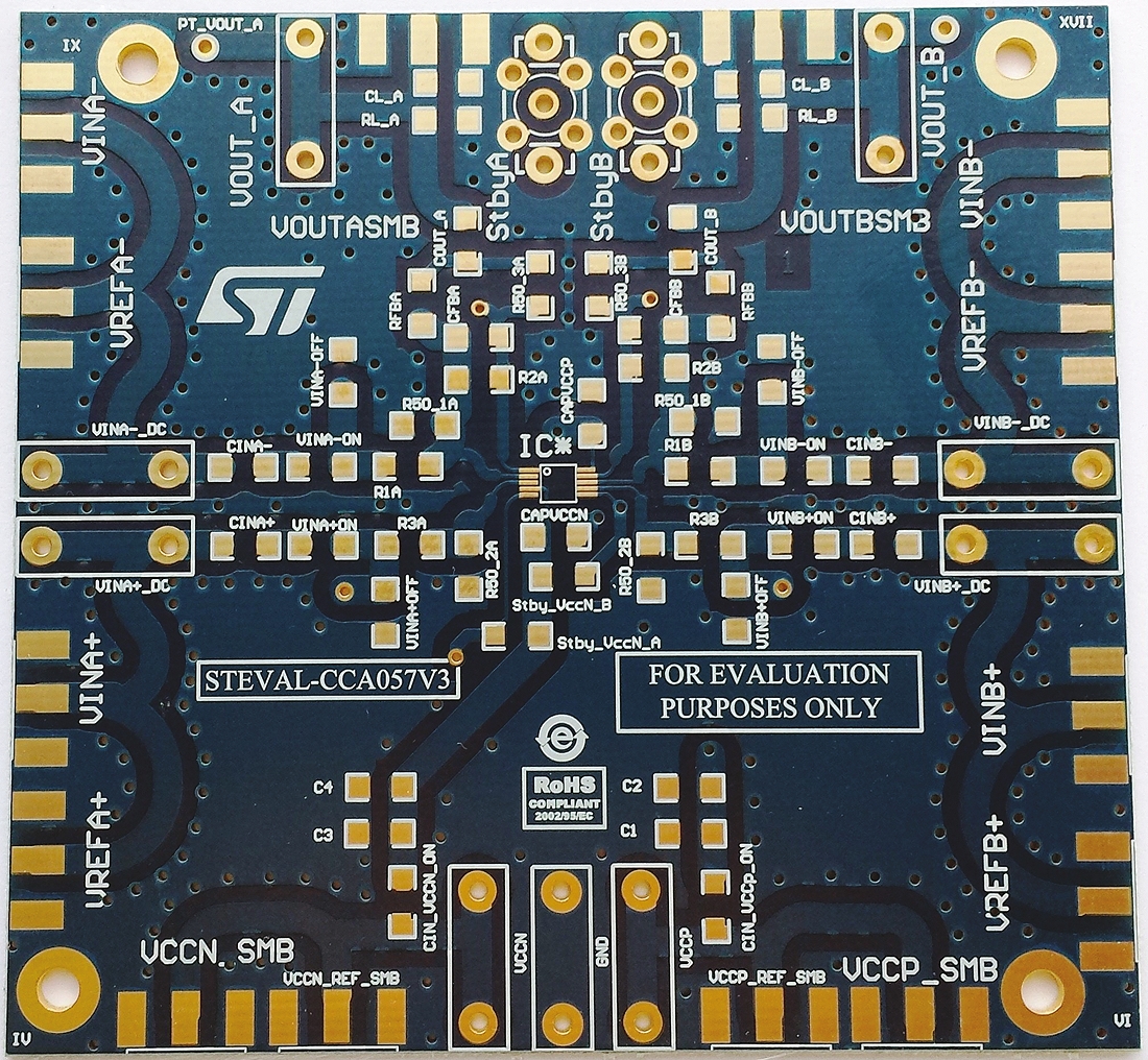 STMicroelectronics STEVAL-CCA057V3 STEVAL-CCA057V3 Operational Amplifier Evaluation Board for STMicroelectronics Dual Op