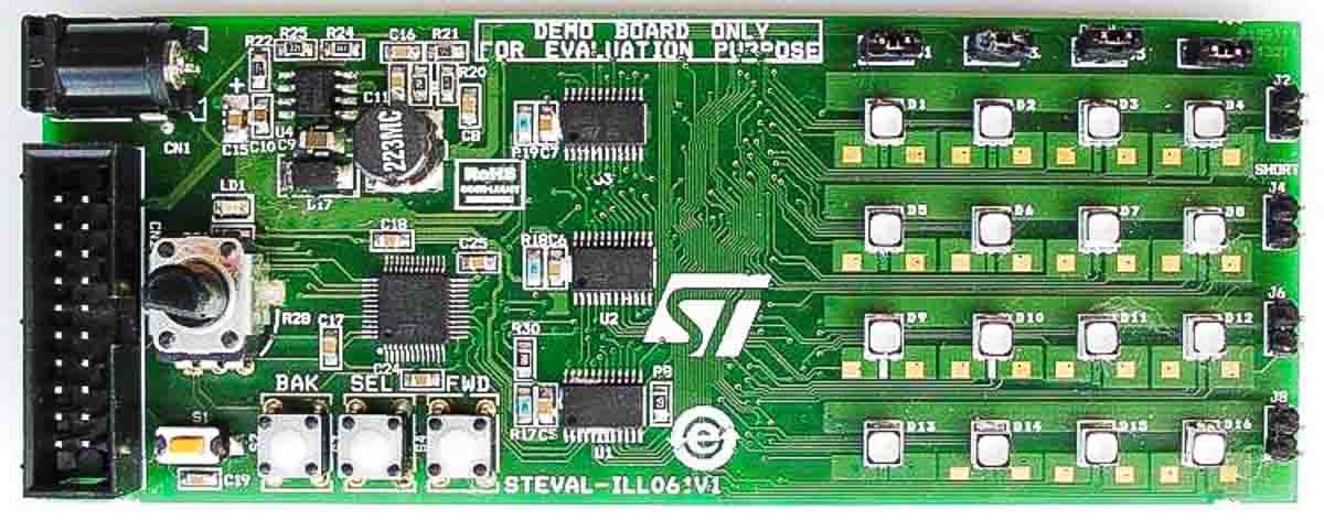 STMicroelectronics STEVAL-ILL061V1 STEVAL LED Driver Evaluation Board for LED1642GW, STM32 for High Brightness LED
