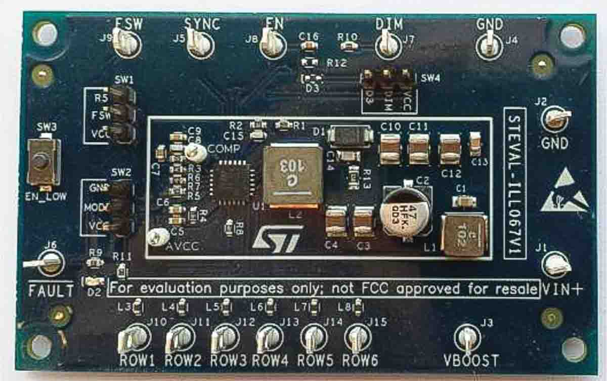 STMicroelectronics STEVAL-ILL067V1 STEVAL LED Driver Evaluation Board for ALED7707 for LED Driver