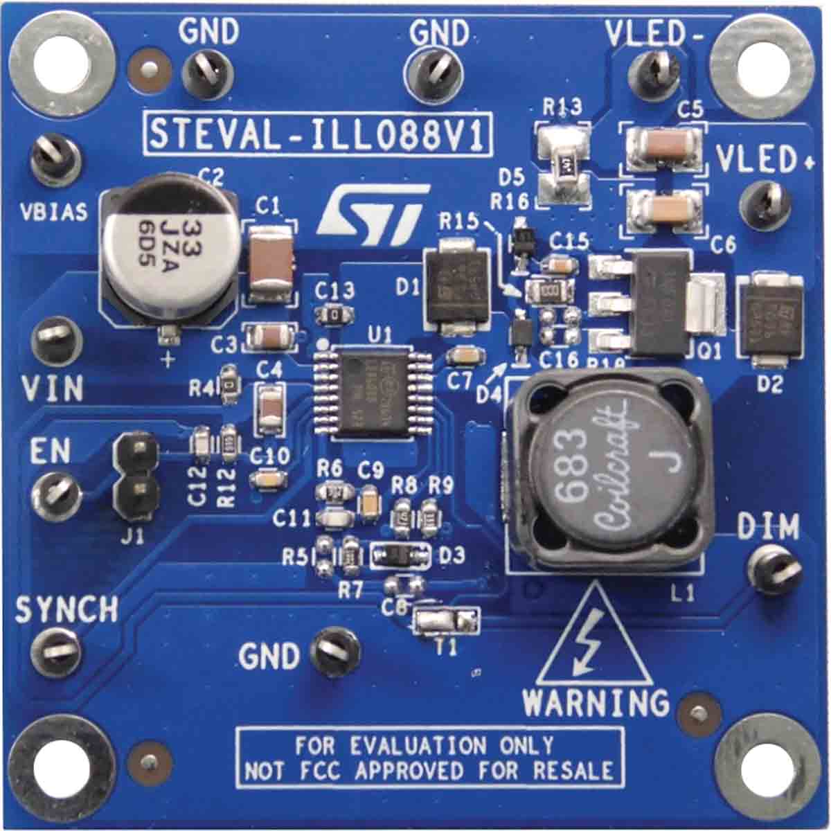 STMicroelectronics STEVAL-ILL088V1 STEVAL LED Driver Evaluation Board for LED6000 for High Power LED