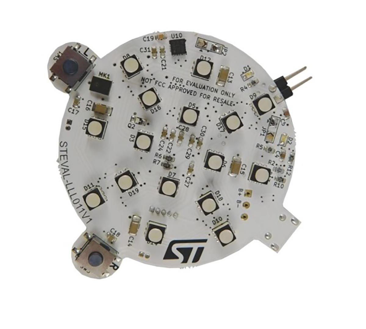 STMicroelectronics STEVAL-LLL011V1 Evaluation Board 16 RGB LED Evaluation Board for LED1202 for STM32L073