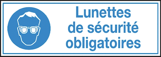 Brady Polyethylene Terephthalate Mandatory Sign Lunettes de sécurité obligatoires Sign With French Text
