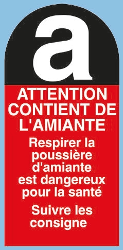 Brady White, Red, Black Polyethylene Terephthalate Safety Label Danger Amiante Text