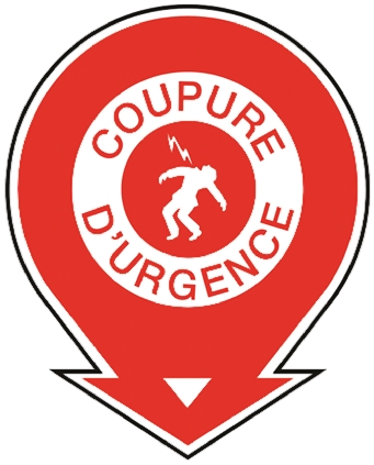 Brady Polyethylene Terephthalate Mandatory Sign Coupure D'Urgence Sign With French Text