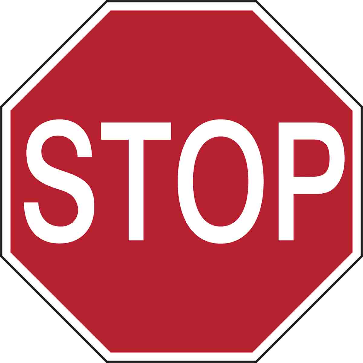 Brady STOP Safety Poster, A Reflective Coated, Rolled Aluminium, French 350 mm 350mm