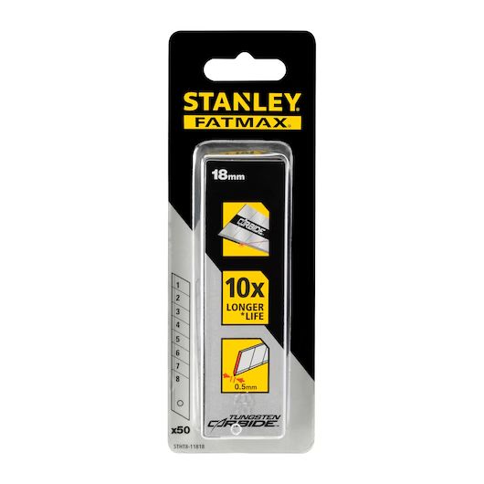 stht8-11818 Stanley Carbide Flat Snap-Off Blade, 120 x 18 mm 18 mm, 50 per Package