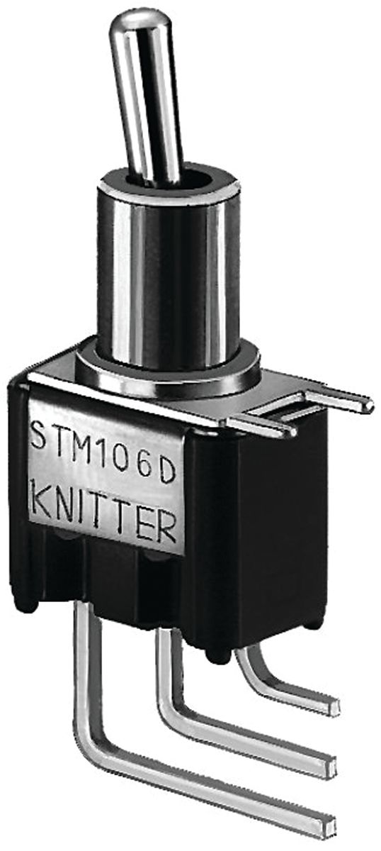 KNITTER-SWITCH Toggle Switch, PCB Mount, On-On, SPDT, Solder Terminal, 250 V ac