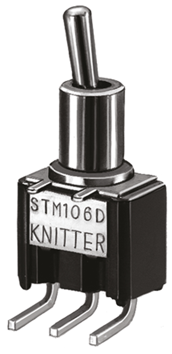 KNITTER-SWITCH Toggle Switch, PCB Mount, On-Off-On, SPDT, Through Hole Terminal, 30 V dc, 250 V ac