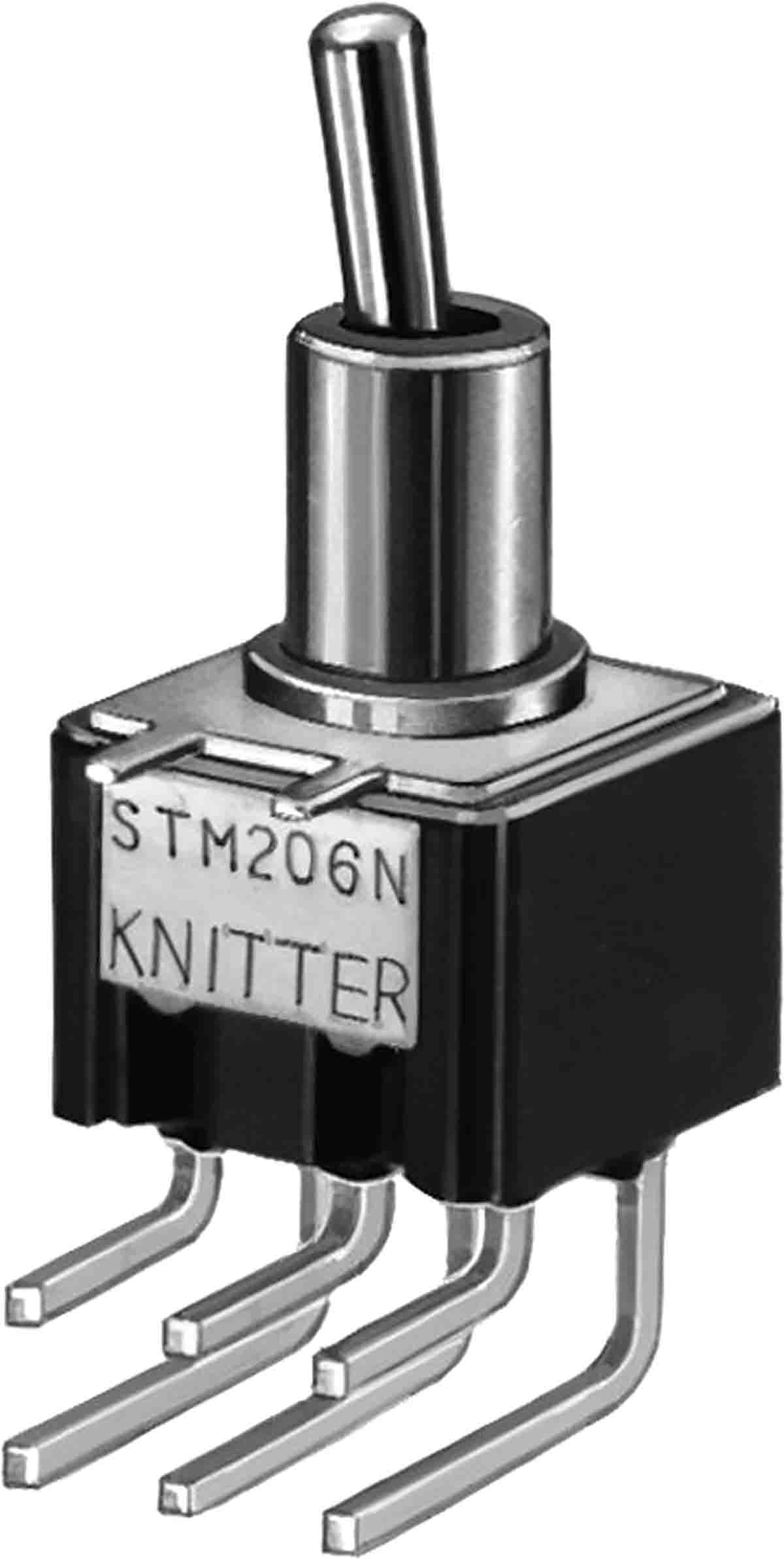 KNITTER-SWITCH Toggle Switch, PCB Mount, On-On, DPDT, Solder Terminal, 250 V ac