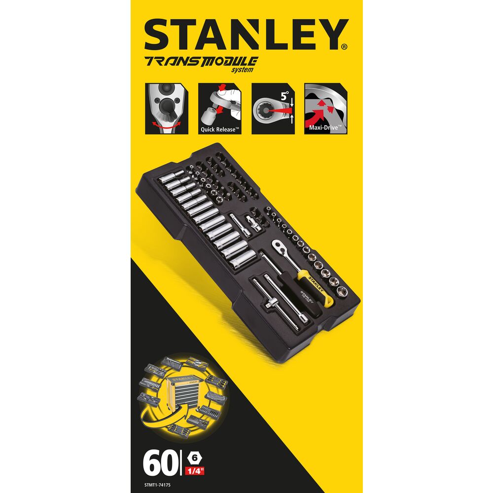 Stanley 60-Piece 1/4 in Standard Socket Set