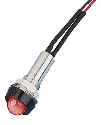 Oxley STR/LH/8/AC Series Series, Green Panel Mount Indicator, Flying Lead Termination, IP67, 8 mm
