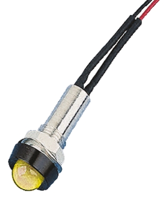 Oxley Yellow Panel Mount Indicator, 230V ac, Lead Wire Termination, IP67