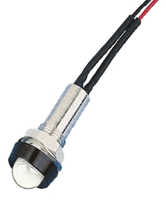 Oxley White Panel Mount Indicator, 24V, Lead Wire Termination, IP67